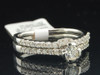 14K White Gold Round Cut Solitaire Diamond 2 Piece Engagement Bridal Set .54 Ct.