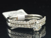 14K White Gold Round Cut Solitaire Diamond 2 Piece Engagement Bridal Set .54 Ct.