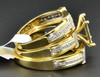 Diamond Trio Set Matching Engagement Ring 10K Yellow Gold Wedding Band 0.39 Ct.
