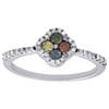 Multicolor Diamond Promise Engagement Fashion Ring 10K White Gold 0.38 Ct.