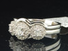 Solitaire Diamond Three Stone Bridal Set 14K White Gold Engagement Wedding Ring