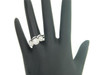 Solitaire Diamond Three Stone Bridal Set 14K White Gold Engagement Wedding Ring