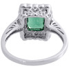 Diamond Green Emerald 10K White Gold Created Gemstone Cocktail Ring 1.81 tcw.
