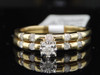 Ladies 10K Yellow Gold Round Cut Solitaire Diamond Engagement Ring Bridal Set