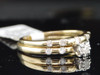 Ladies 10K Yellow Gold Round Cut Solitaire Diamond Engagement Ring Bridal Set