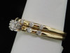 Ladies 10K Yellow Gold Round Cut Solitaire Diamond Engagement Ring Bridal Set