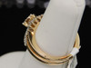 14K Yellow Gold Princess Cut Diamond Engagement Ring Bridal Set 0.87 CT