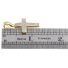 10K Yellow Gold Genuine Diamond Dome Cross Mini Pendant 1.20" Pave Charm 1/4 CT.