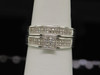 Round Diamond Square Engagement Ring White Gold Wedding Bridal Set 0.20 Ct.