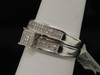 Round Diamond Square Engagement Ring White Gold Wedding Bridal Set 0.20 Ct.