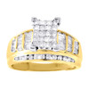 Diamond Engagement Wedding Ring Ladies 10K White & Yellow Gold Princess Cut 1 Ct