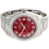 Mens DateJust II Rolex 116300 Diamond Watch 41mm Red Roman Numeral Dial 3 CT.