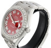 Mens DateJust II Rolex 116300 Diamond Watch 41mm Red Roman Numeral Dial 3 CT.