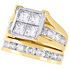 Princess Diamond Yellow Gold Bridal Set Engagement Wedding Ring 5 Ct.