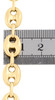 Brazalete de 9,50 mm con eslabones Gucci huecos en 3D de lujo en oro amarillo real de 10 quilates de 8 a 9 pulgadas