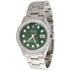 Mens Rolex 36mm DateJust Diamond Watch Oyster Steel Band Custom Green Dial 2 CT