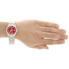 Mens Rolex 36mm DateJust Diamond Watch Oyster Steel Band Custom Red Dial 2 CT.