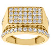 Real 10K Yellow Gold & Cubic Zirconia Rectangle Top Pinky Ring Mens Band 15mm