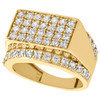 Real 10K Yellow Gold & Cubic Zirconia Rectangle Top Pinky Ring Mens Band 15mm