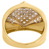 Echter 10-Karat-Gelbgold- und Zirkonia-Rhombus-Ring mit breitem oberen kleinen Finger, Herrenband, 16 mm