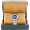 Mens Rolex 36mm DateJust Diamond Watch Oyster Band Blue Custom Roman Dial 1.9 CT