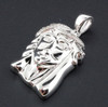 Mini Diamond Jesus Face Pendant 925 Sterling Silver Round Cut Pave Charm .15 Ct.