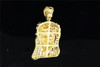 Diamond Jesus Face Piece Pendant Sterling Silver Yellow Finish Charm 0.76 Ctw.