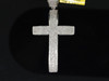 Diamond Domed Cross Pendant Mens 10K White Gold Pave Designer Charm 2.53 Tcw.