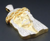 Diamond Jesus Piece Face Pendant 10k Yellow Gold Charm 3.85 Ct. Satin Finished