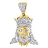 Diamond Jesus Face Pendant Mens 10K Yellow Gold Round Cut Charm 0.90 Tcw.