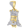 Diamond Jesus Face Pendant Mens 10K Yellow Gold Round Cut Charm 0.90 Tcw.