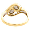 10K Yellow Gold Cluster Diamond Double Circle Right Hand Bypass Ring 0.20 CT.