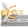 Diamond Angel Pendant 10K Yellow Gold Round Pave Charm 0.50 CT.