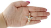 10K Yellow Gold Diamond Praying Hands 3D Angel Pendant 1.60" Pave Charm 0.25 ct.
