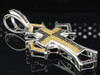 Mens .925 Sterling Silver .55 ct. Yellow/Black Diamond Cross Jesus Charm Pendant