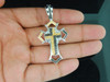 Mens .925 Sterling Silver .55 ct. Yellow/Black Diamond Cross Jesus Charm Pendant