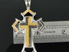 Mens .925 Sterling Silver .55 ct. Yellow/Black Diamond Cross Jesus Charm Pendant