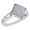 10K White Gold Cluster Diamond Square Infinity Right Hand Cocktail Ring 0.15 CT.