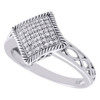 10K White Gold Cluster Diamond Square Infinity Right Hand Cocktail Ring 0.15 CT.