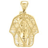 10K Yellow Gold Round Genuine Diamond Egyptian Pharaoh Pendant Charm 1.25 Ct.