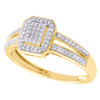 10K Yellow Gold Diamond Octagon Milgrain Split Shank Right Hand Ring 0.17 CT.