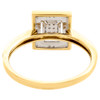 10K Yellow Gold Tiered Cluster Diamond Rectangle Halo Cocktail Ring 0.10 CT.