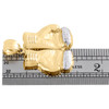 Real 10K Yellow Gold Two Tone Diamond Cut Boxing Gloves Sport Pendant Charm 1.4"