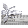 Diamond Angel Pendant 10K White Gold Round Pave Charm Set 0.50 CT.