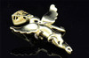 Round Cut 10K Yellow Gold 3D Cherub Angel Diamond Pendant Charm Jesus 1.42 ct.