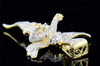 Round Cut 10K Yellow Gold 3D Cherub Angel Diamond Pendant Charm Jesus 1.42 ct.