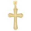 10K Yellow Gold Diamond Cut Flat Cross Charm Pendant