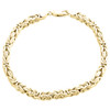 Mens Real 10K Yellow Gold Hollow Byzantine Box Link Weave Bracelet 4.85mm | 9"