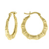 10K Yellow Gold Bamboo Hinged Hoop 0.94" Fashion Earrings