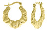 mode-Ohrringe aus 10-karätigem Gelbgold mit Satin-Finish, Puffherz-Kreolen, 2,2 cm (0,85 Zoll).